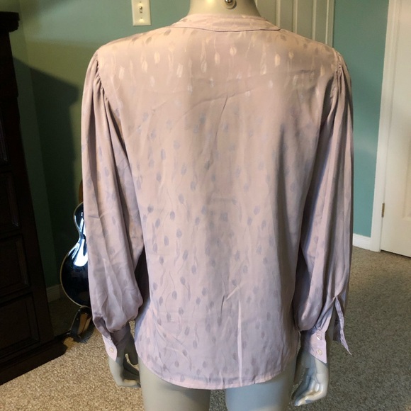 Evan Picone collarless dress shirt with lantern style sleeves 1980’s M-L - Picture 3 of 8